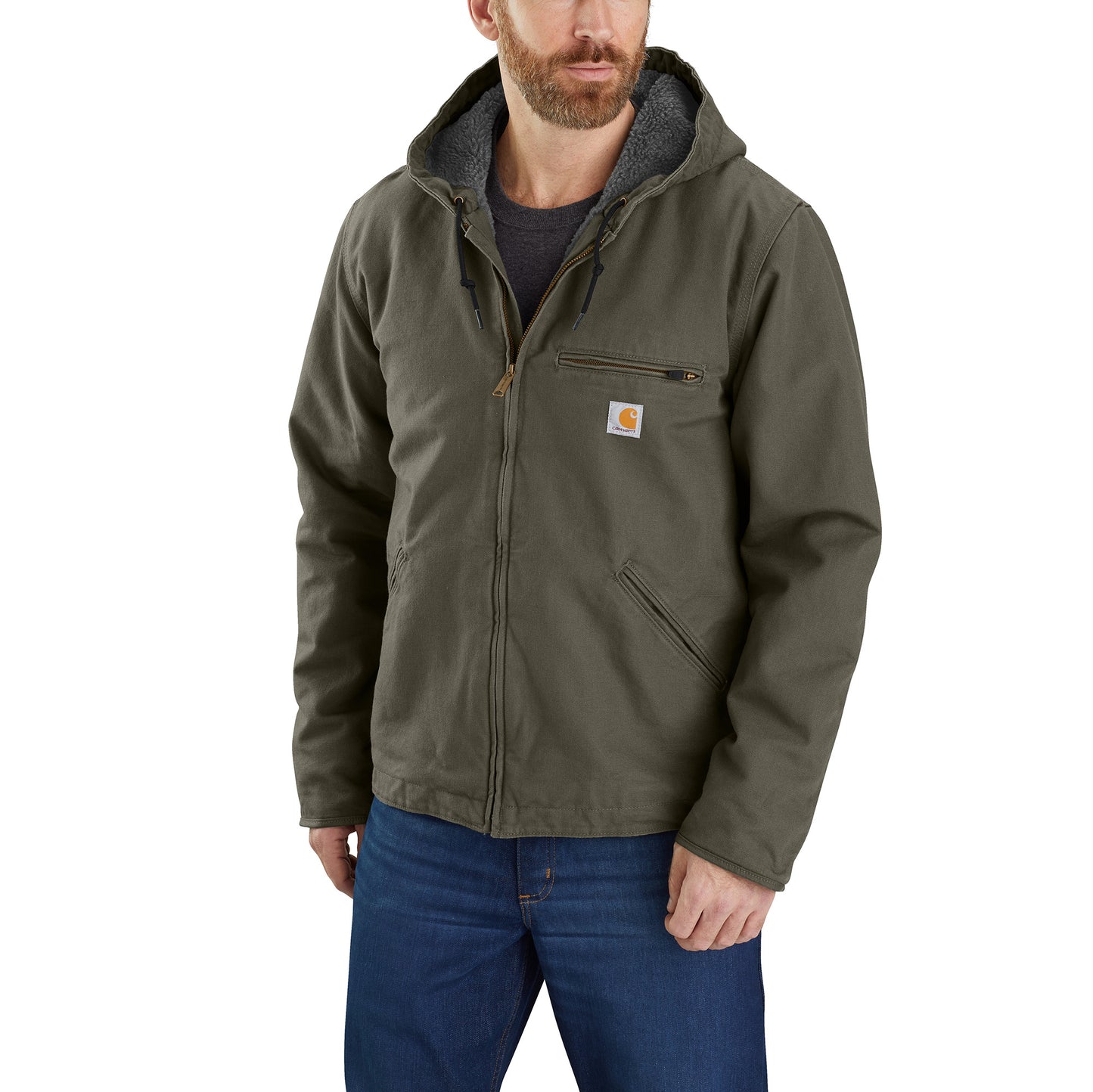 M Sherpa-Lined Jacket - Relaxed Fit - Washed Duck - 104392