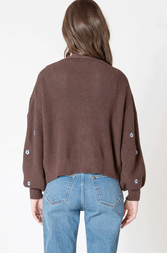 Embroidered Open Cardigan