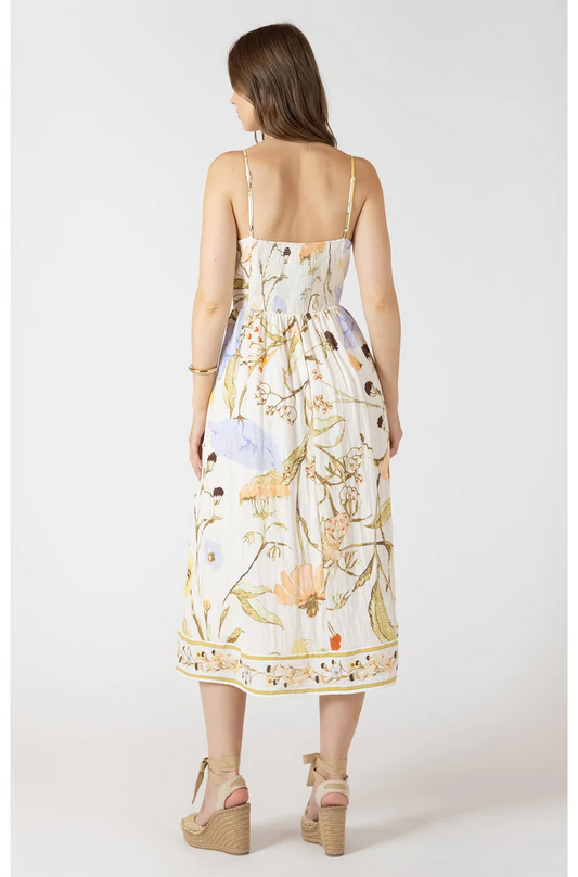 Smocked Detail Midi Dress