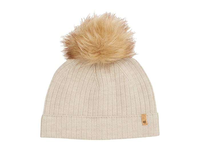 .Wool Faux Fur Pom Beanie