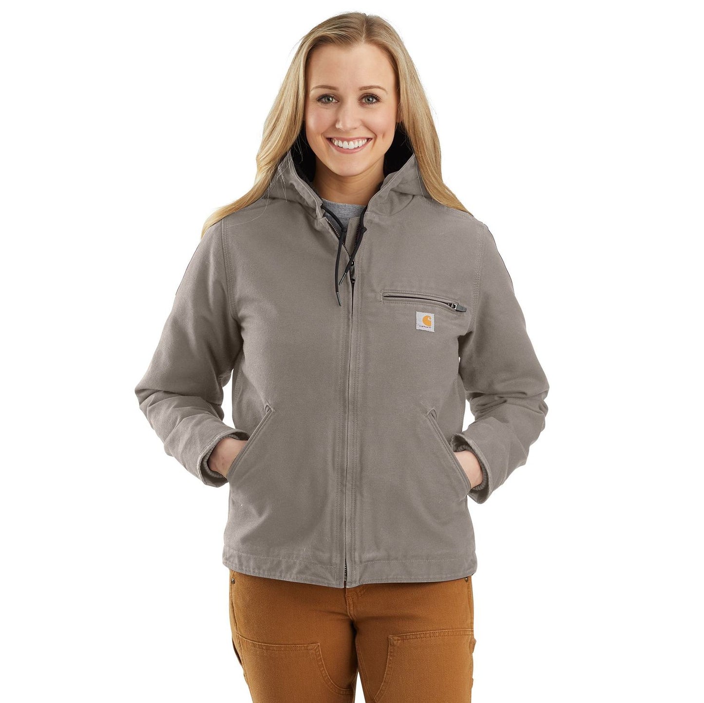 W Loose Fit Washed Duck Sherpa Lined Jacket