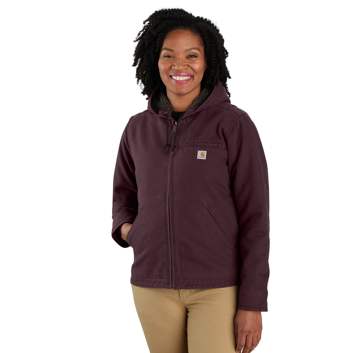 W Sherpa Lined Jacket - Loose Fit - Washed Duck - 3 Warmest Rating - 104292