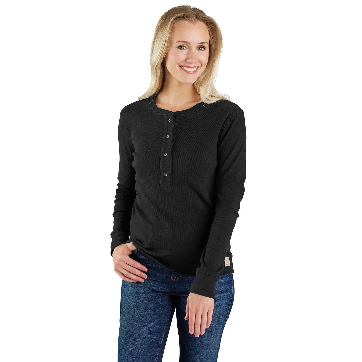 W Tencel Series Relaxed Fit Ribbed Henley Shirt
