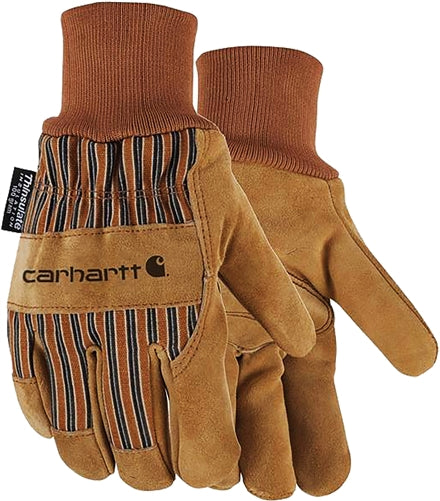 .Insulated Duck / Synthetic Suede Knit Cuff Glove