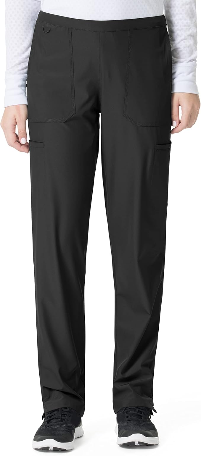 .Flat Front Straight Leg Pant - BLK - Black