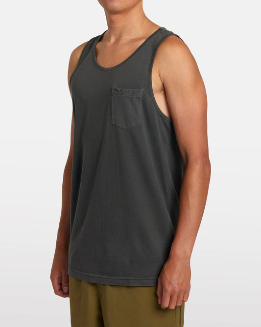 RVCA PTC 2 Pigment Tank in Pirate Black worn by model