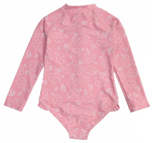 Girls One Piece Swimsuit with Zipper