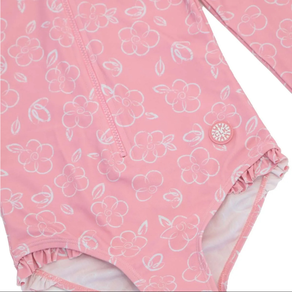 Girls One Piece Swimsuit with Zipper