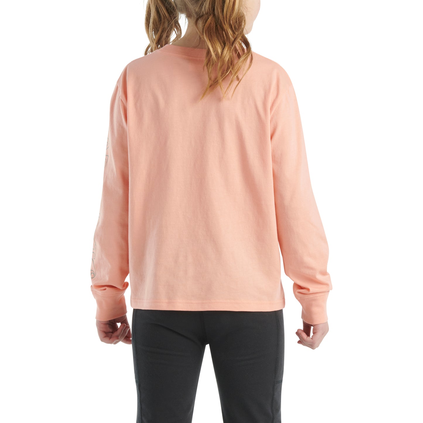 .Girls Long-Sleeve Graphic Pocket T-Shirt