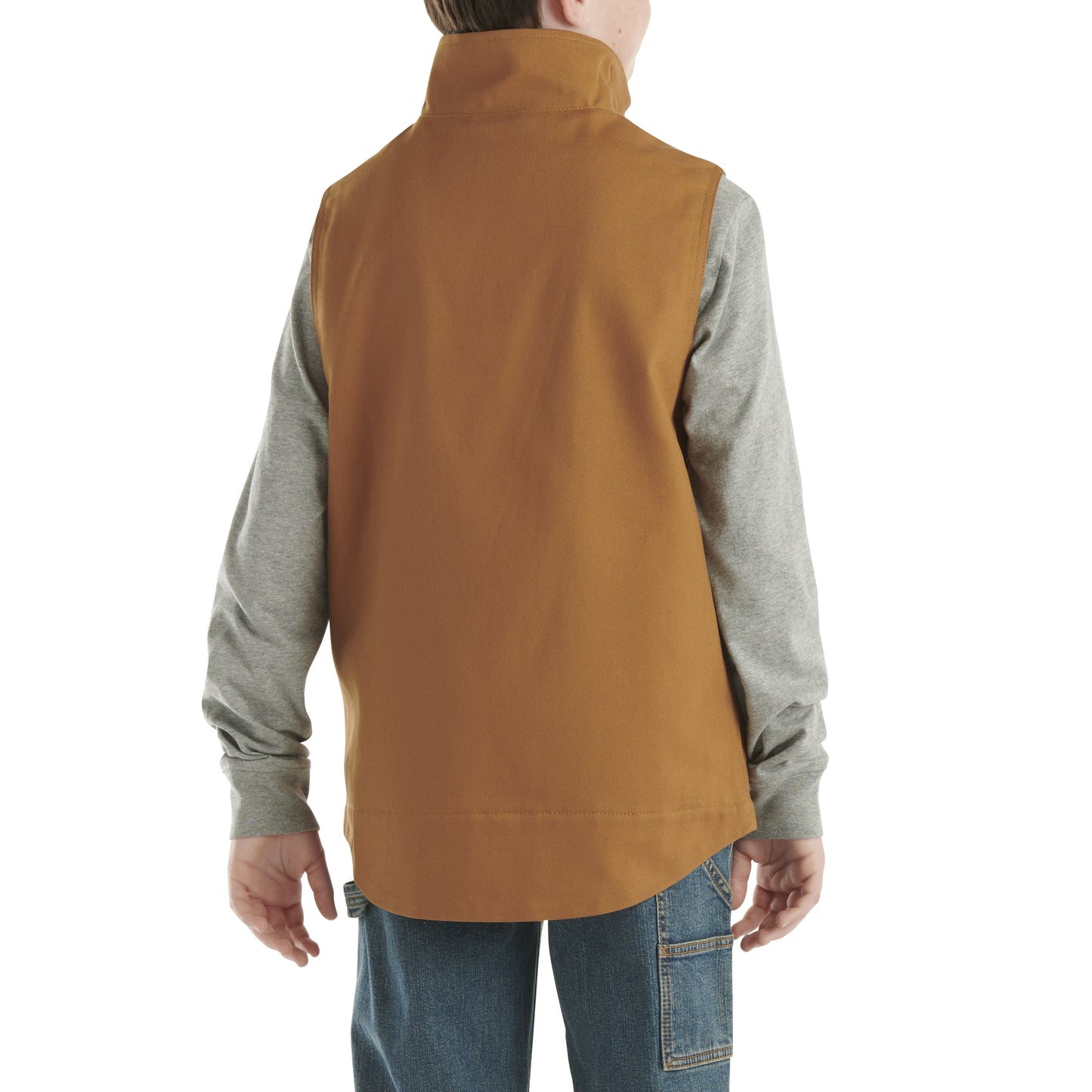 Canvas Sherpa Lined Vest - Boys Grey Sherpa