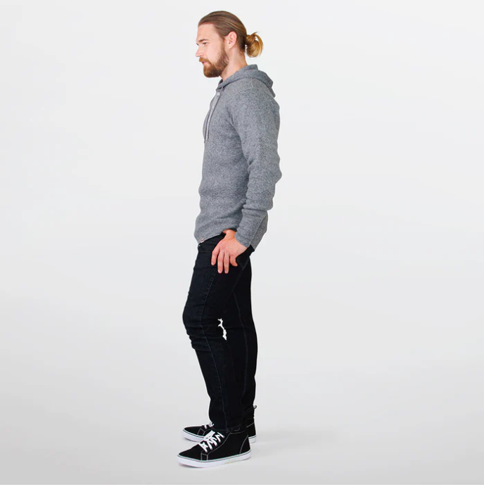 1329 - M Heavy Weight Wool Henley with Hood