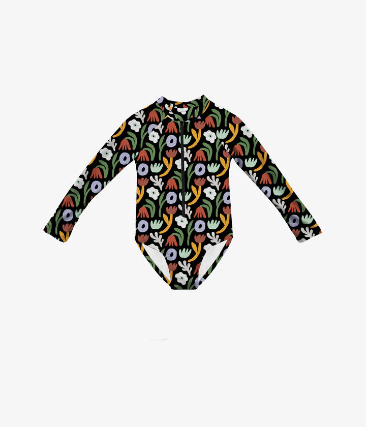 Petals Realm LongSleeve One Piece Swimsuit