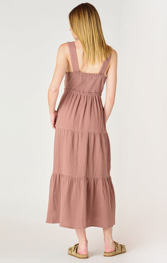 SL Textured Tiered Midi Dress