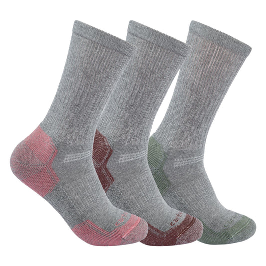 Womens - Midweight Cotton Blend Crew Sock 3 Pack