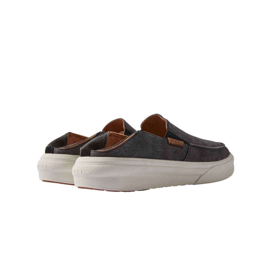 Reef Swellsole Pacific slip-on sneakers in dark gray canvas with white soles