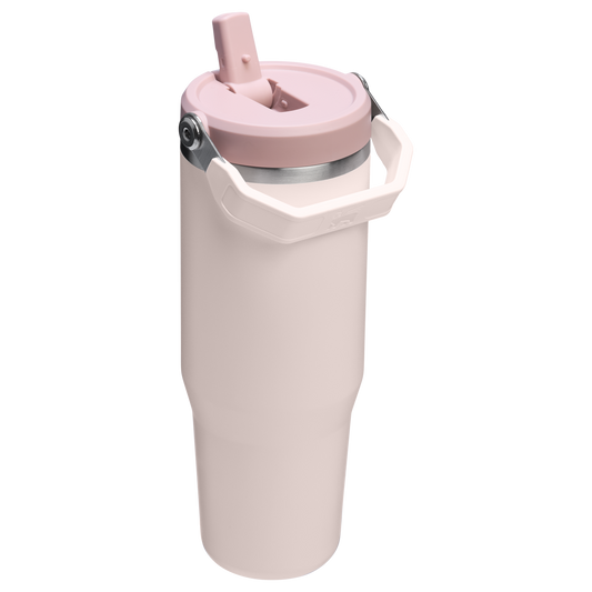 Stanley IceFlow Flip Straw 2.0 Tumbler 30oz in Rose Quartz pink with handle