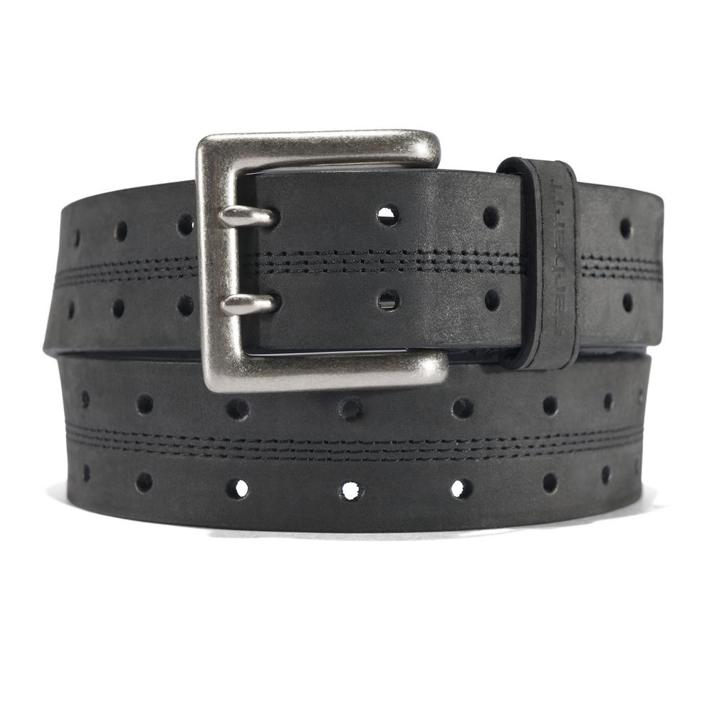.Saddle Leather Double Prong Perforated Belt