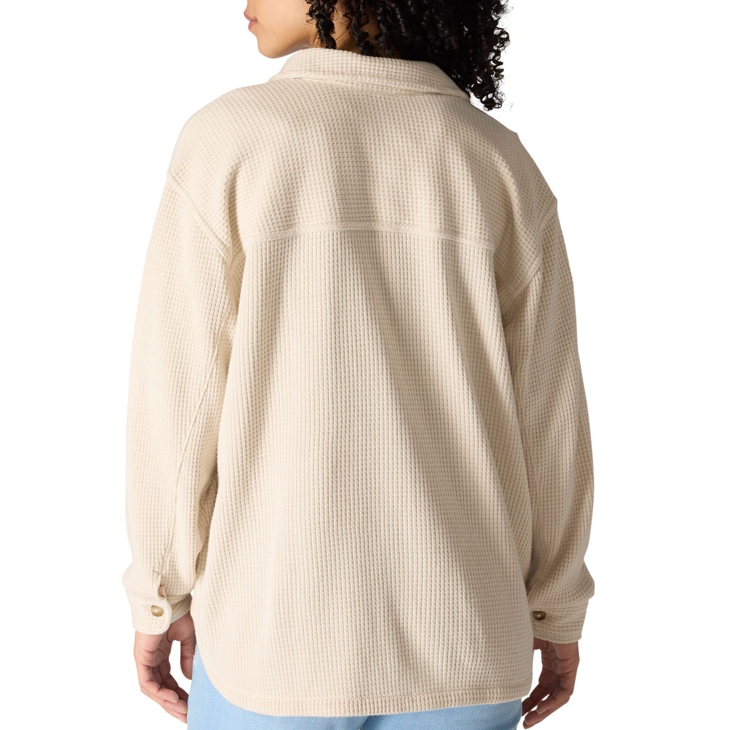 W Oversized Heavyweight Waffle Knit Shirt - 107134