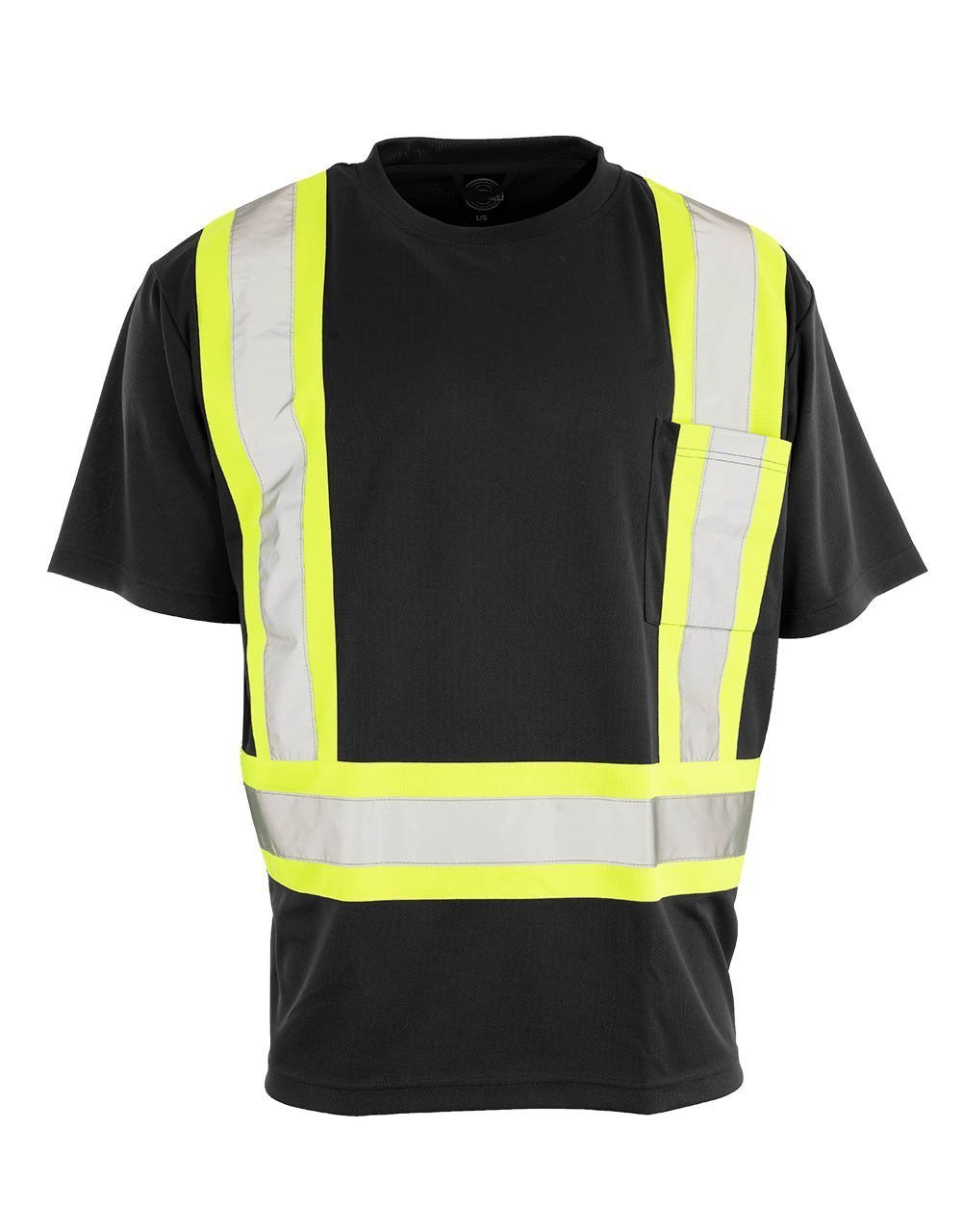 Hi Vis Crew Neck Short Sleeve Safety Tee Shirt with Chest Pocket