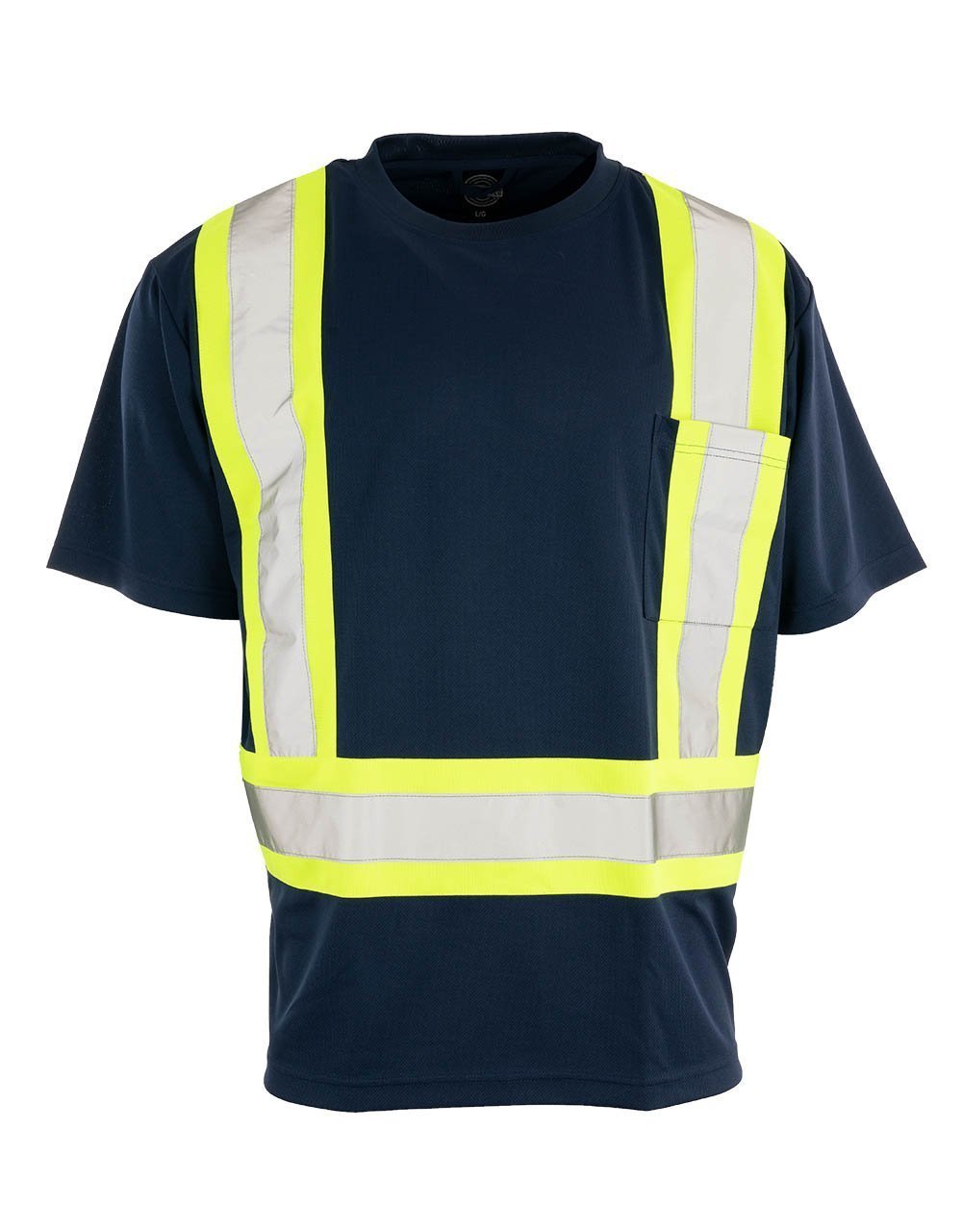 Hi Vis Crew Neck Short Sleeve Safety Tee Shirt with Chest Pocket