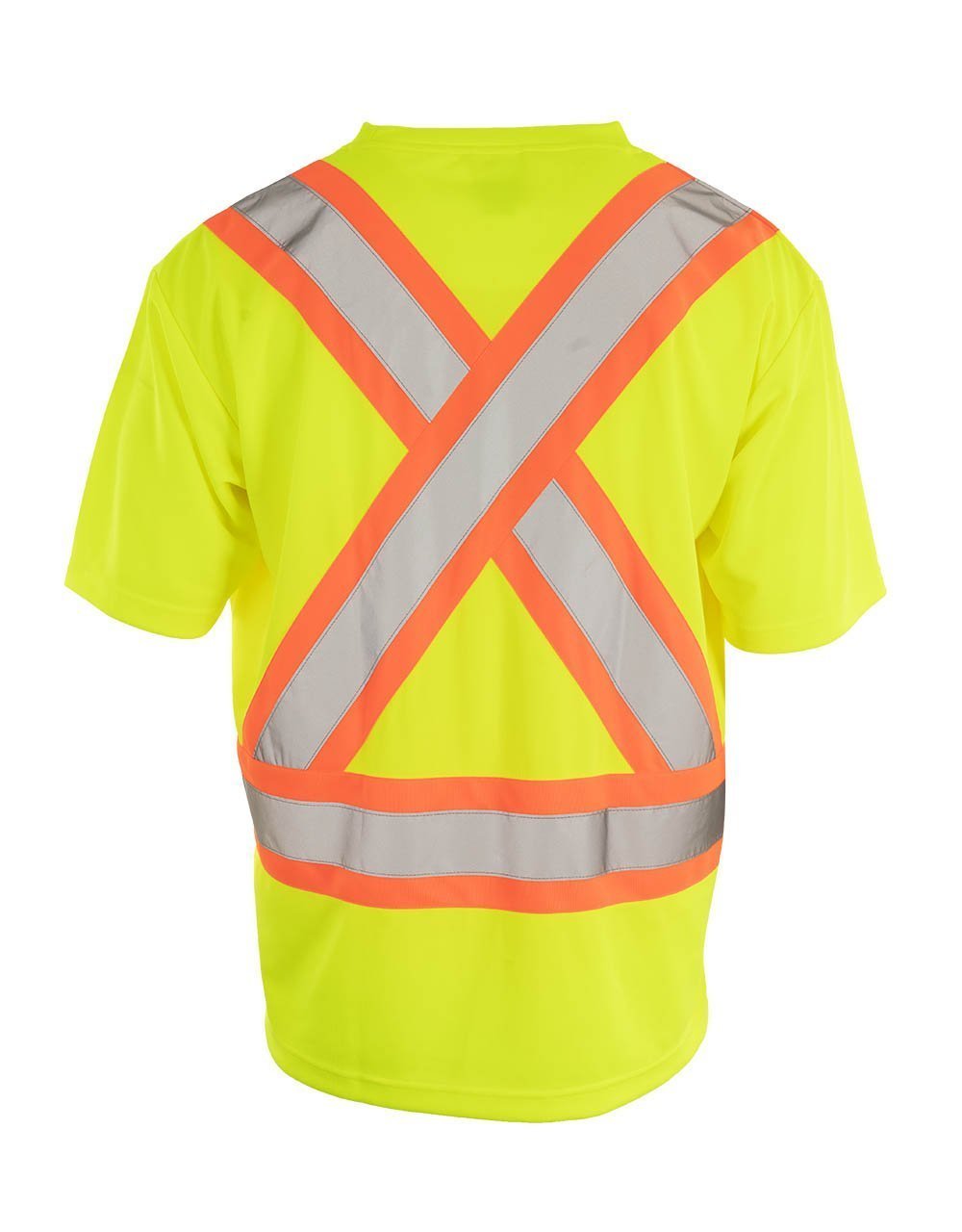 Hi Vis Crew Neck Short Sleeve Safety Tee Shirt with Chest Pocket