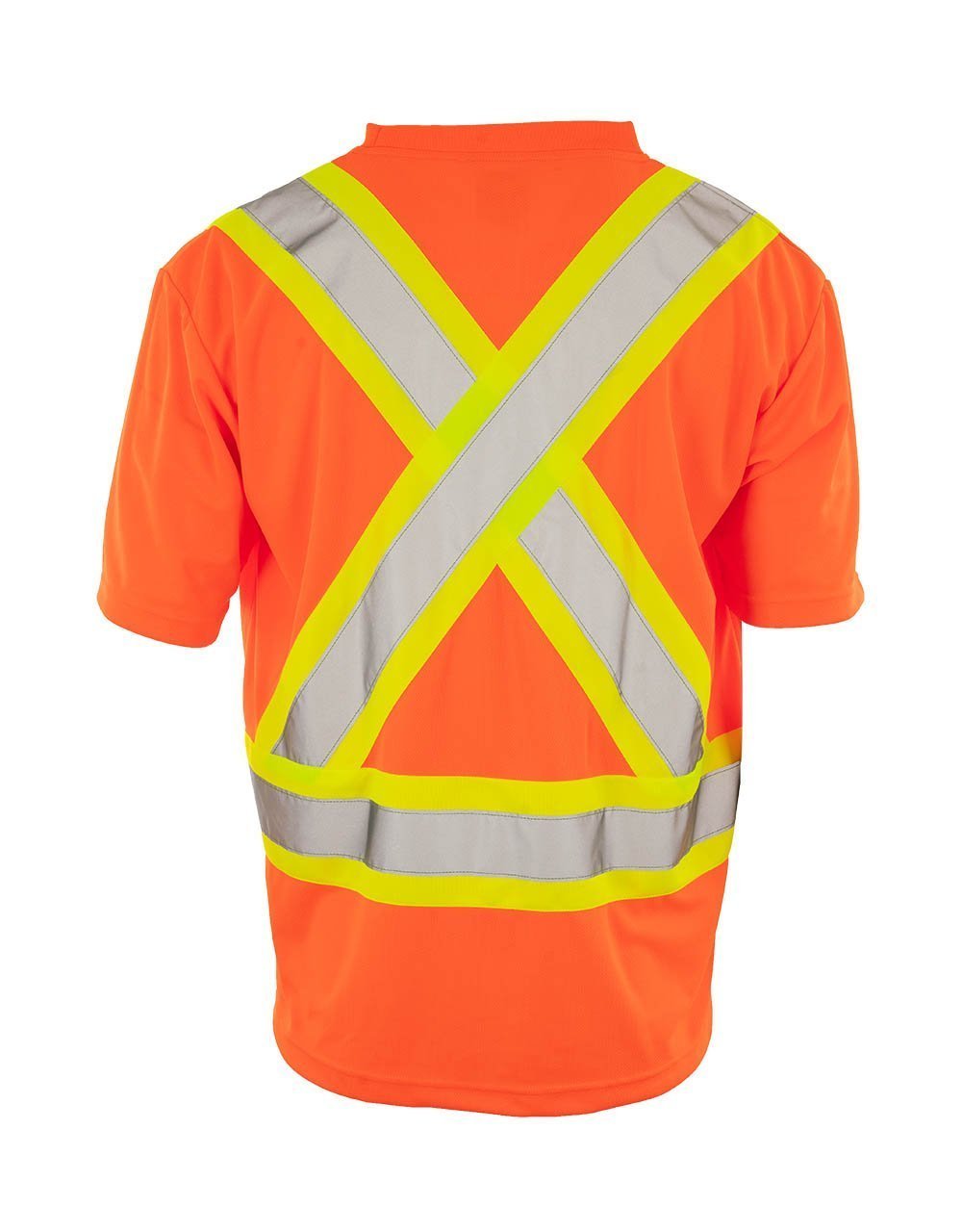Hi Vis Crew Neck Short Sleeve Safety Tee Shirt with Chest Pocket