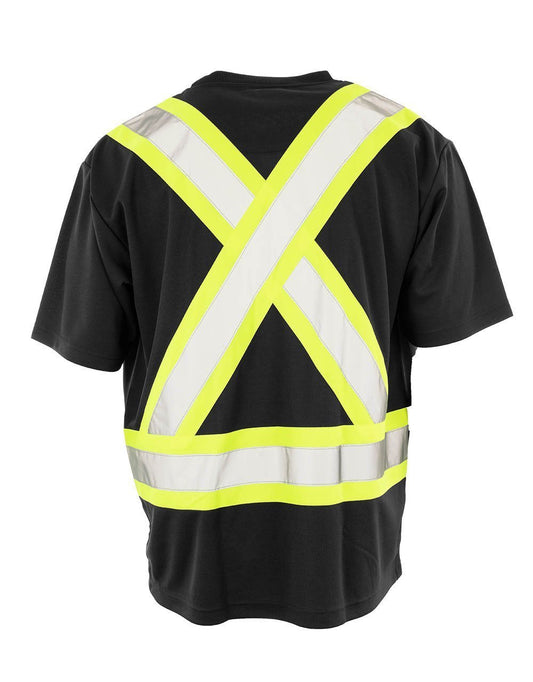 Hi Vis Crew Neck Short Sleeve Safety Tee Shirt with Chest Pocket