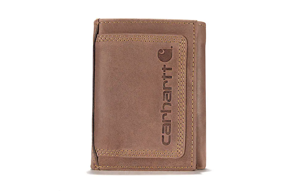 Leather Triple-Stitched Trifold Wallet