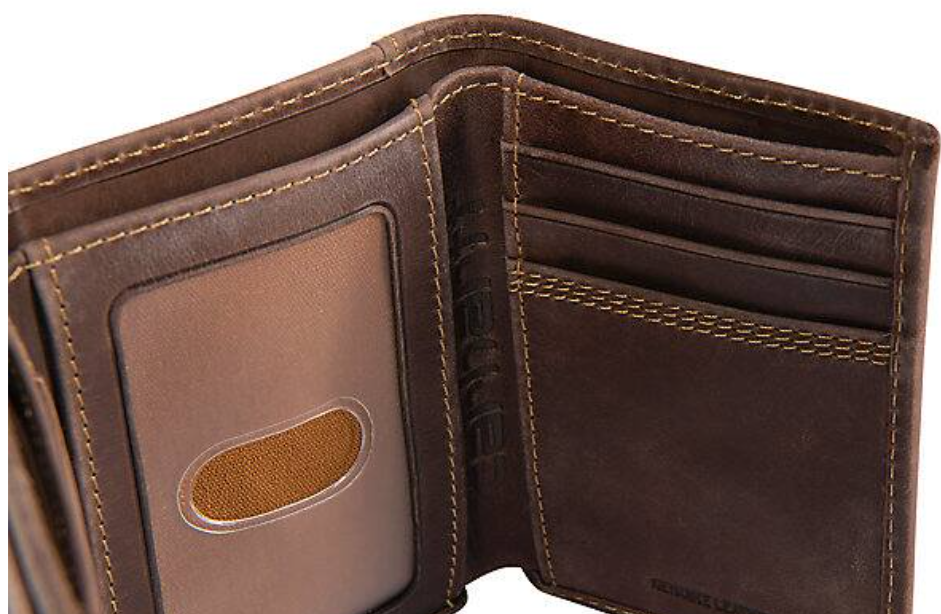 Leather Triple-Stitched Trifold Wallet