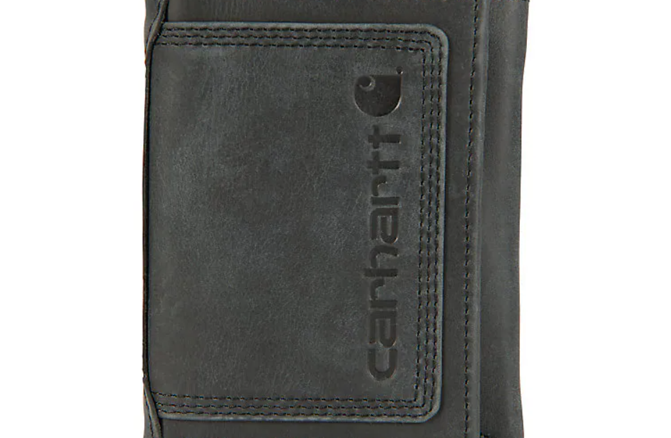 Leather Triple-Stitched Trifold Wallet