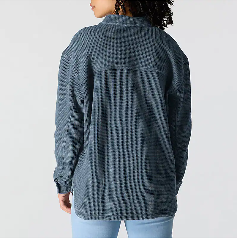 W Oversized Heavyweight Waffle Knit Shirt - 107134