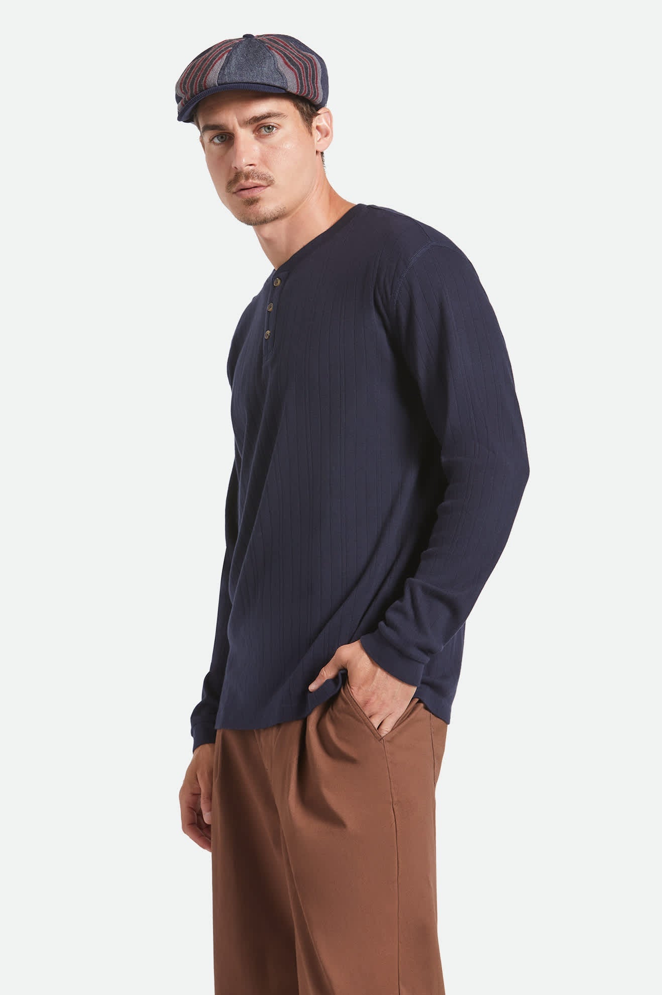 Vintage Ribbed Long Sleeve Henley