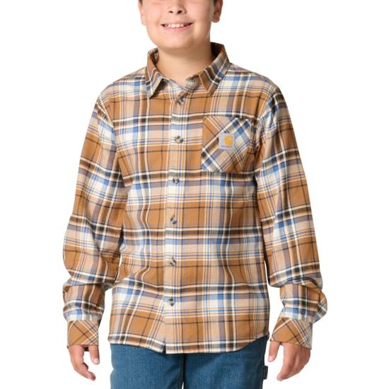 Long Sleeve Flannel Button-Front Shirt