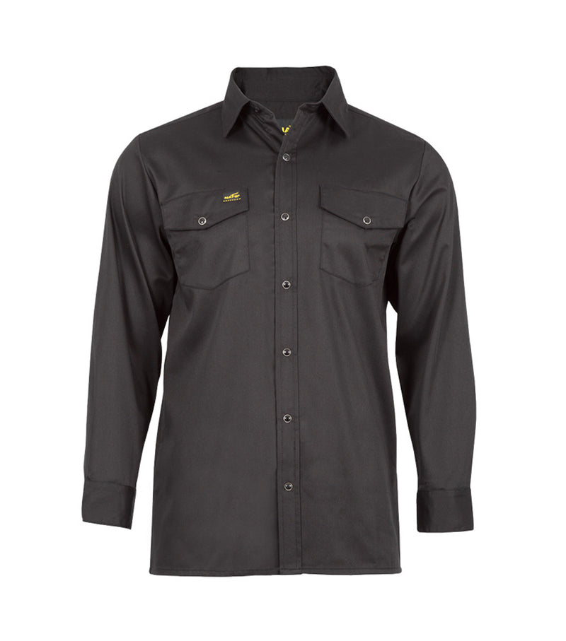 Snap Button Long Sleeve Work Shirt