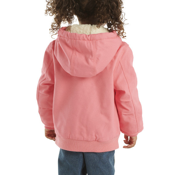 Girls Zip Front Canvas Insulated Hooded Active Jacket - Infant/Toddler