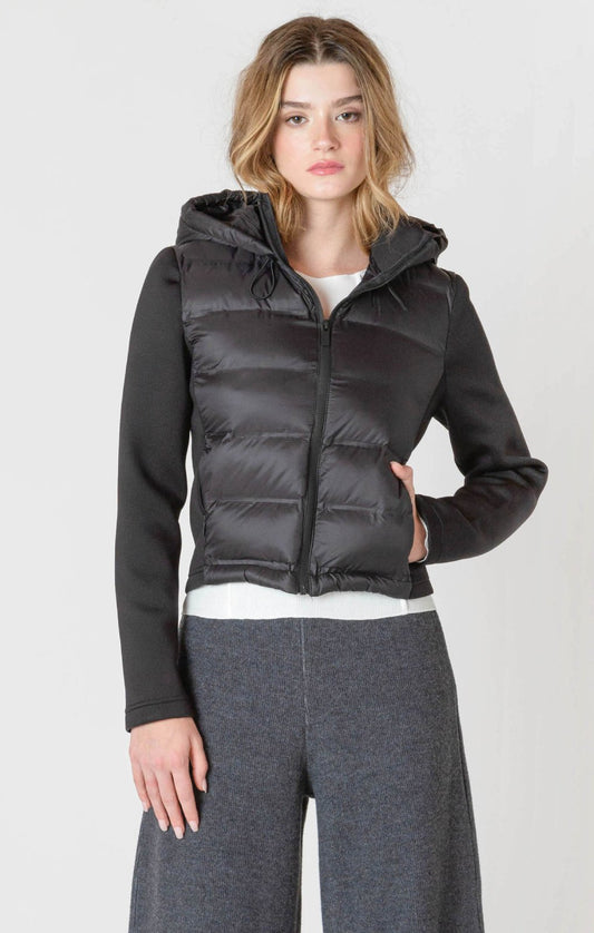 Mixed Fabric Puffer Jacket