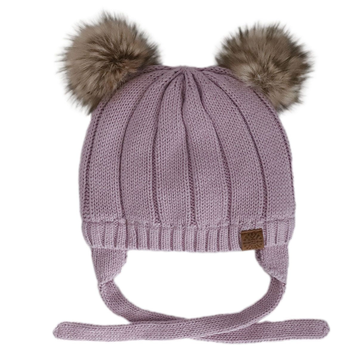 .Baby Hat with Tie & Poms