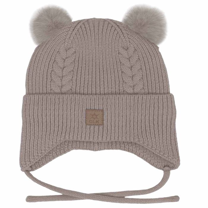 Hat with Ties and Poms