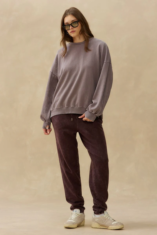 Washed Oversize Bf Crewneck