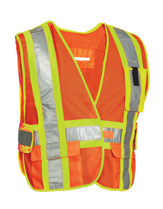 5-Point Tear-Away Hi Vis Mesh Traffic Safety Vest