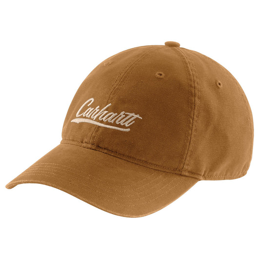 W Canvas Script Graphic Cap