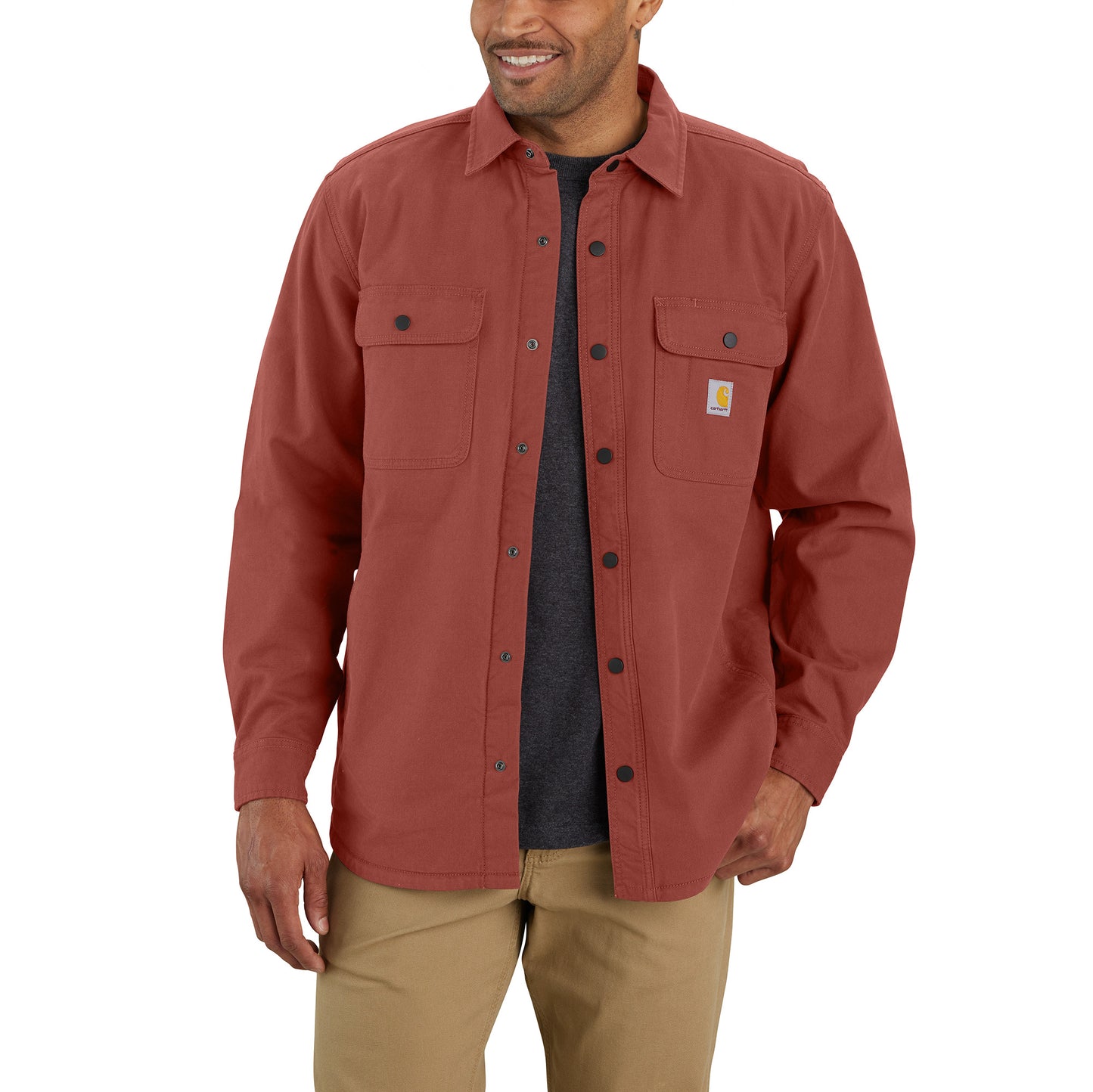 M RF Relaxed Fit Canvas Fleece Lined Shirt Jacket