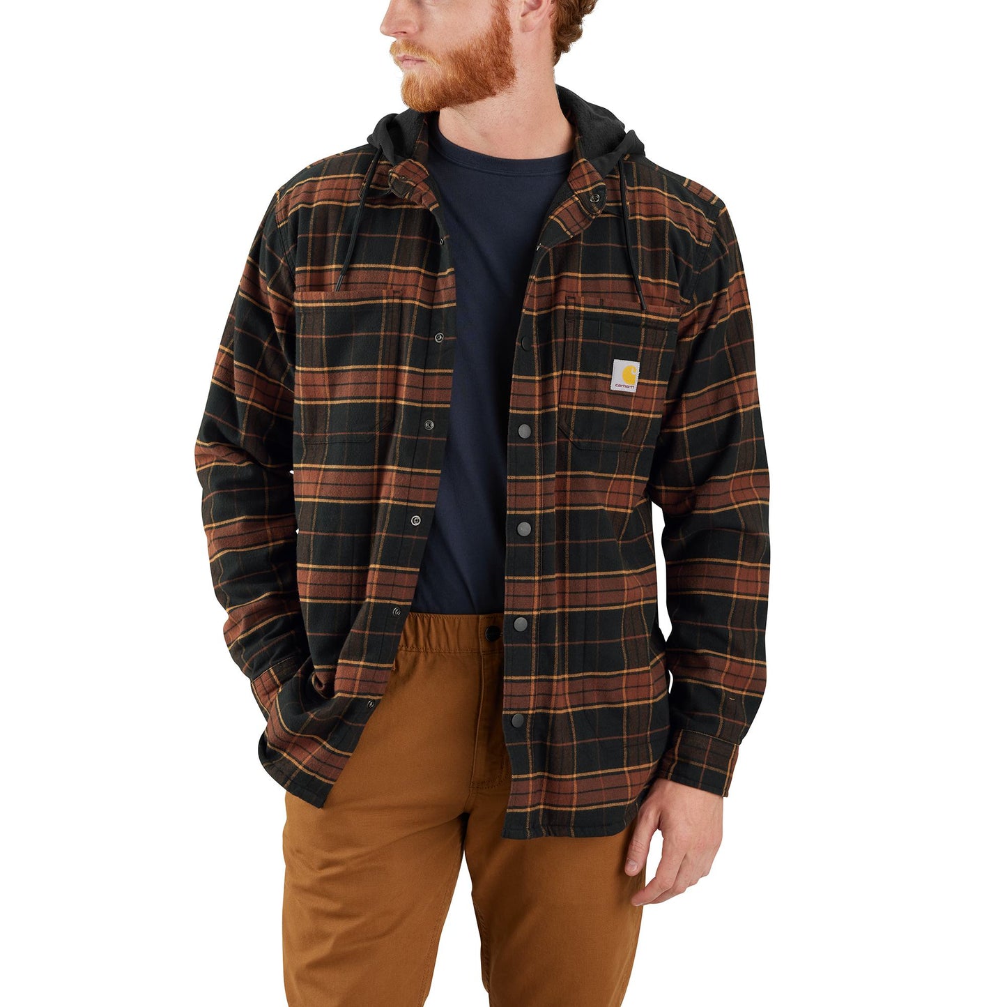 .M Rugged Flex Flannel Lined Hooded Shirt Jacket