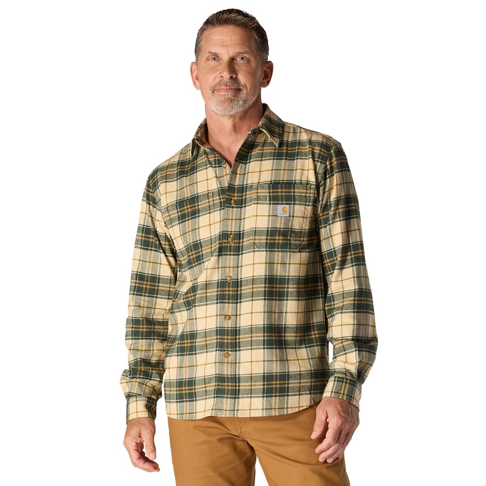 M Rugged Flex Relaxed Fit Midweight Flannel LS Plaid Shirt - 107010