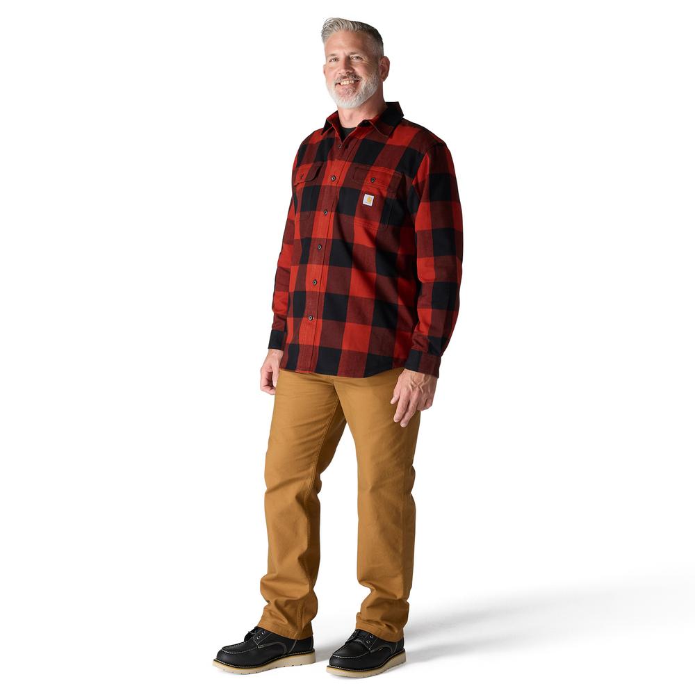 M Loose Fit Heavyweight Flannel LS Plaid Shirt - 107013