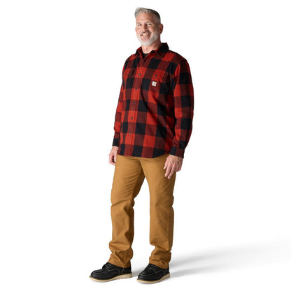 M Loose Fit Heavyweight Flannel LS Plaid Shirt - 107013