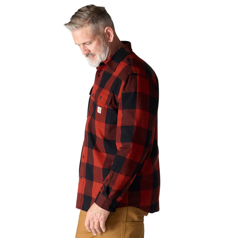M Loose Fit Heavyweight Flannel LS Plaid Shirt - 107013