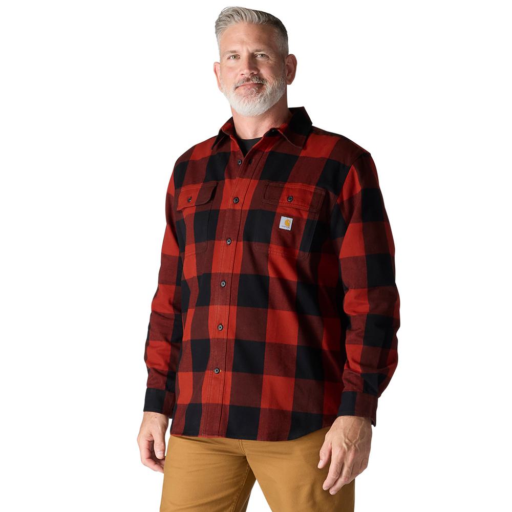 M Loose Fit Heavyweight Flannel LS Plaid Shirt - 107013