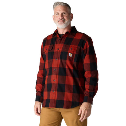 M Loose Fit Heavyweight Flannel LS Plaid Shirt - 107013