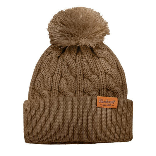W Cable Knit Cuffed Beanie - 107736